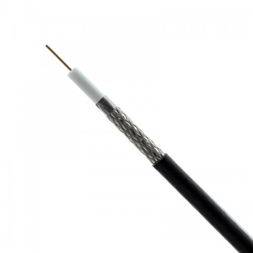 AVCT100CAIC Black CAI Approved CT100 Satellite Cable With Copper Core, Aluminium Foil & Braid 100m Reel