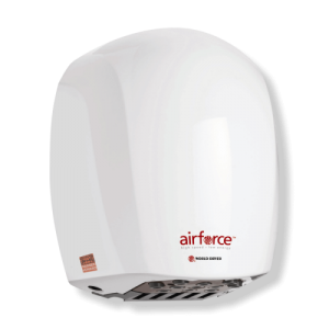Warner Howard BC0323 Airforce III White Die-Cast Automatic Low Energy Hands-Under Hand Dryer With SteriTouch® Antibacterial Surface Protection 1.1kW