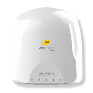 Warner Howard 091177PR Airstream Pure White Automatic Low Energy Hand Dryer With HEPA Filters, 11.2 Second Drying & Antibacterial Protection 1.1kW