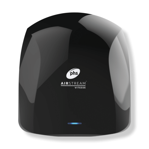 Warner Howard 091205PR Airstream Vitesse Black Automatic Low Energy Hand Dryer With 11.2 Second Drying & Antibacterial Surface Protection IP24 1.1kW