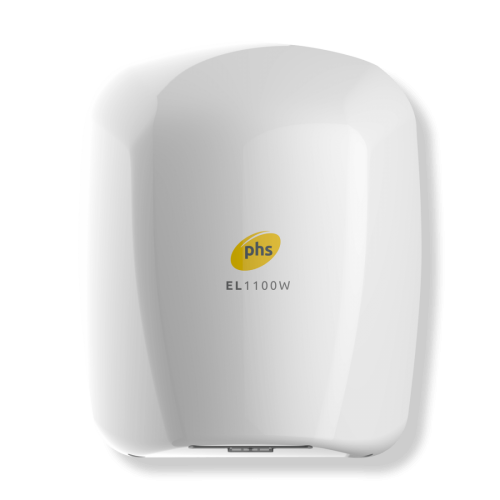 Warner Howard 091227PR EL1100 White ABS Automatic Low Energy Hand Dryer With 15 Second Drying Time & Antibacterial Surface Protection IP22 1.1kW