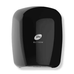 Warner Howard 091229PR EL1100 Black ABS Automatic Low Energy Hand Dryer With 15 Second Drying Time & Antibacterial Surface Protection IP22 1.1kW