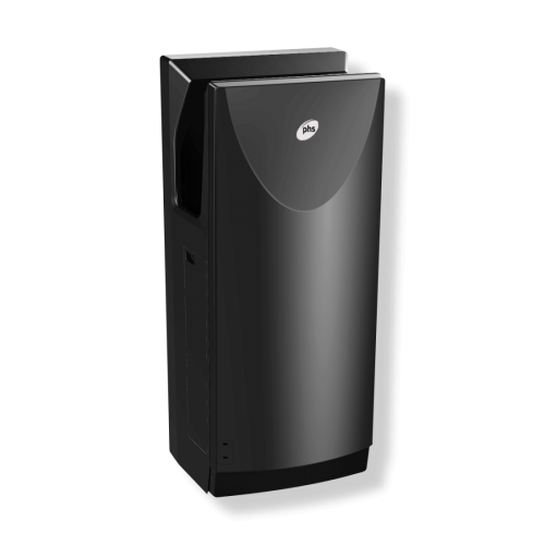 Warner Howard 17023350 Whisper XL Black Automatic Blade Style Ultra Quiet Hand Dryer With Adult/Child Sensors & Antimicrobial Filter IP24 550W-1240W