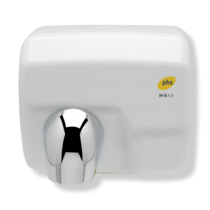 Warner Howard BC0104 MR48 White Steel Automatic Heavy Duty Hand + Face Dryer With 360° Swivel Nozzle IPX1 2500kW