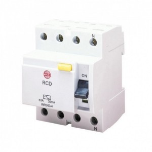 Wylex WRS63/4 Lifeline 4 Module Four Pole RCD - Requires Incomer Connection Kit 63A 30mA
