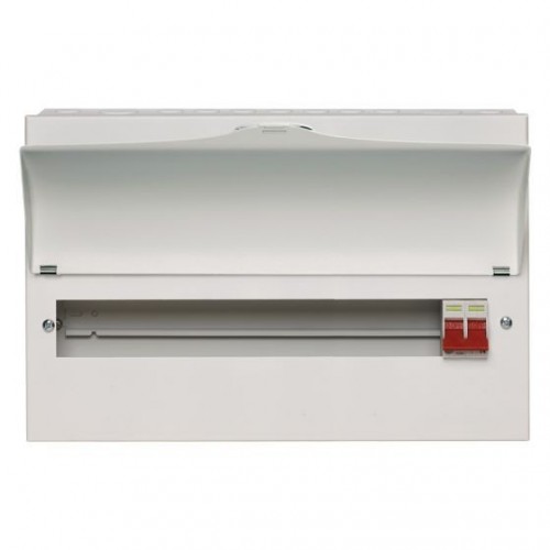 Wylex NM1906FLEX NM Range White Metal 18th Edition 19 Way Flexible Switch Isolator Consumer Unit With 100A Isolator