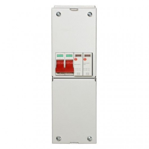 Wylex REC2MLSPD REC Range Insulated Double Pole 2 Module Enclosed Twin Terminal Supply REC Isolator Assembly With Type 2 Surge Protection Device 100A