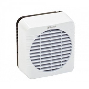 Xpelair GX12 90012AW White Commercial Single Speed Axial Window Fan With Silent Electro-Thermal Shutter & Window Kit IPX4 240V