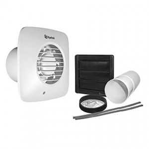 Xpelair LV100S 93031AW Simply Silent White Square 2 Speed SELV Axial Fan With Wall-Fitting Kit For Remote Switching IPX4 12V