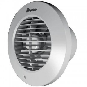 Xpelair DX150TR 93073AW Simply Silent White Round 2 Speed Axial Fan With Adjustable Timer IPX4 240V DiaØ : 229mm | Spigot DiaØ : 150mm