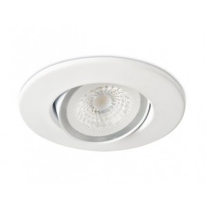 Collingwood Lighting DL490MW5530 H4 Lite Matt White Dimmable Round Adjustable LED Fire-Rated Downlight With Warm White 3000K LEDs IP65 4.4W