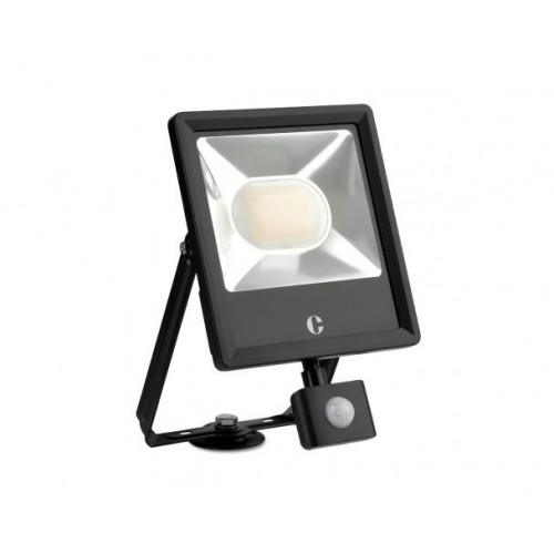 Collingwood Lighting FL05BPCS Black CCT LED Security Floodlight With Colour Selectable Warm/Cool/Daylight White LEDs, PIR & Mounting Bracket IP44 50W