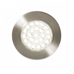 Culina CUL-21624 Pozza Brushed Satin Nickel Circular Recessed LED Under Cabinet Light With Cool White 4000K LEDs & Polycarbonate Diffuser IP44 1.5W