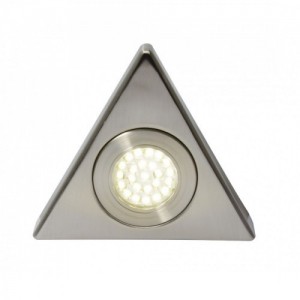 Culina CUL-21626 Fonte Brushed Satin Nickel Triangular Surface LED Under Cabinet Light With Cool White 4000K LEDs & Polycarbonate Diffuser IP44 1.5W