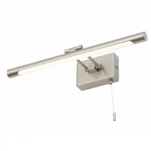 Spa SPA-30993-SNIC Chai Satin Nickel LED Modern Styled Picture Light With Frosted Diffuser, Pullcord Switch & Rectangular Mounting Plate IP44 8W