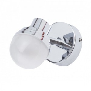 Spa SPA-31732-CHR Milan Chrome Single Light Adjustable Bathroom Spotlight With Warm White 3000K LEDs, Globe Opal Shade & Mounting Plate IP44 5W