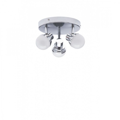 Spa SPA-31733-CHR Milan Chrome LED Adjustable Bathroom Spotlight With Warm White 3000K LEDs, 3 x Globe Opal Glass Shades & Mounting Plate