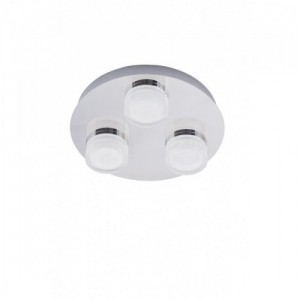 Spa SPA-31736-CHR Amalfi Chrome Triple Light Plate Flush LED Fixed Bathroom Spotlight With Cool White 4000K LEDs & Mounting Plate IP44