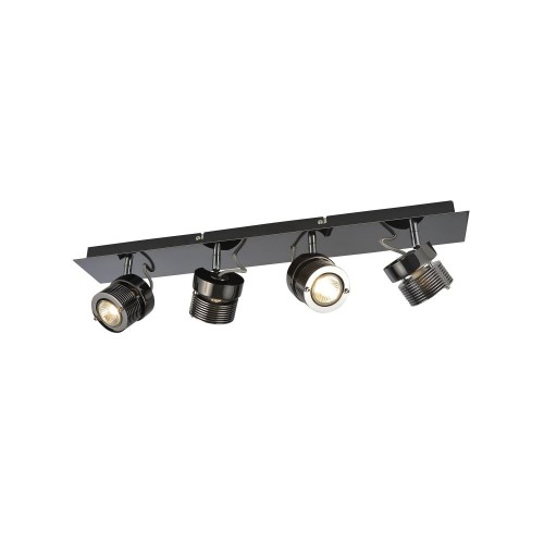 Inlite INL-28204-BCHR Pedro Black Chrome Four Light Bar GU10 Adjustable Spotlight - Requires Lamps IP20 4 x 35W GU10 240V