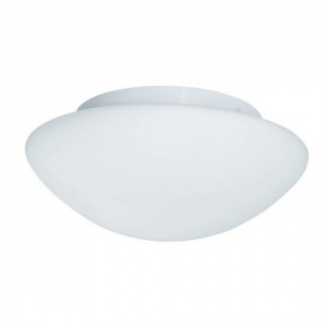 Searchlight 1910-23 White Dimmable Round Single Light Flush Mount Bathroom Ceiling Light With Dome Shaped Opal Glass Shade - Requires Lamps 40W GLS