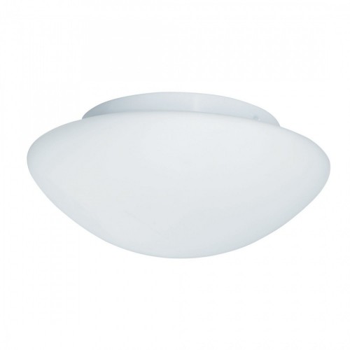 Searchlight 1910-23 White Dimmable Round Single Light Flush Mount Bathroom Ceiling Light With Dome Shaped Opal Glass Shade - Requires Lamps 40W GLS