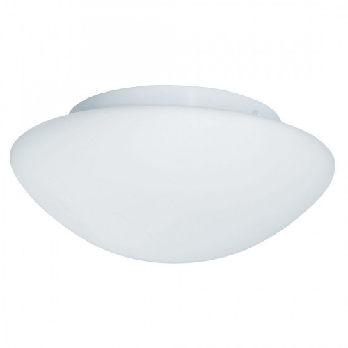 Searchlight 1910-28 White Dimmable Round Single Light Flush Mount Bathroom Ceiling Light With Dome Shaped Opal Glass Shade - Requires Lamps 40W GLS