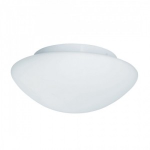 Searchlight 1910-35 White Dimmable Round Single Light Flush Mount Bathroom Ceiling Light With Dome Shaped Opal Glass Shade - Requires Lamps 40W GLS