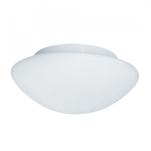 Searchlight 1910-35 White Dimmable Round Single Light Flush Mount Bathroom Ceiling Light With Dome Shaped Opal Glass Shade - Requires Lamps 40W GLS