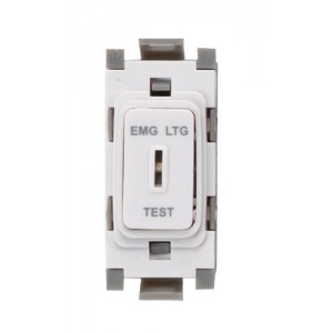 Deta G3536 Gridswitch White 1 Module Single Pole 2 Way Secret Key Grid Switch Marked EMG LTG TEST 20Ax