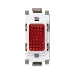 Deta G3543RD Gridswitch White 1 Module Red Neon Indicator Module