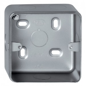 Deta M1228 Metalclad 1 / 2 Gang Surface Grid Mounting Box With Knockouts Depth: 41mm