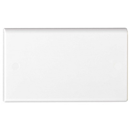 Deta S1201 Slimline White Moulded 2 Gang Blank Plate