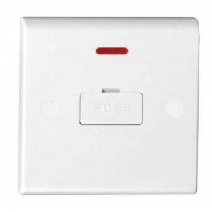 Deta S1361 Slimline White Moulded Unswitched Fused Connection Unit With Neon 13A