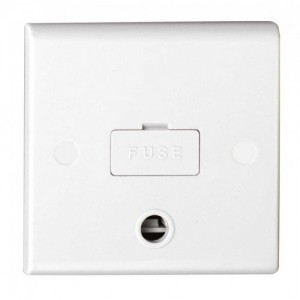 Deta S1362 Slimline White Moulded Unswitched Fused Connection Unit With Front Flex Outlet 13A