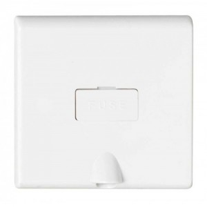 Deta S1364 Slimline White Moulded Unswitched Fused Connection Unit With Base Flex Outlet 13A