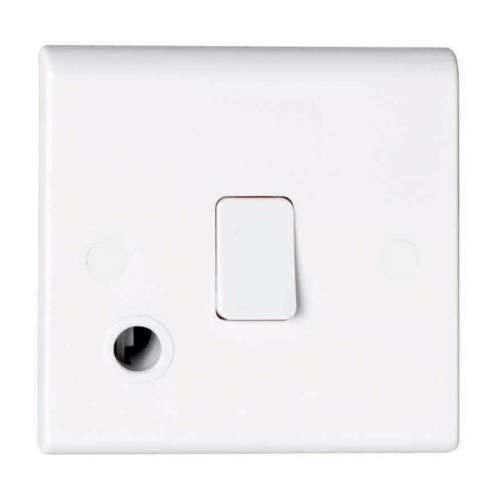 Deta S1392 Slimline White Moulded DP Control Switch With Front Flex Outlet 20A