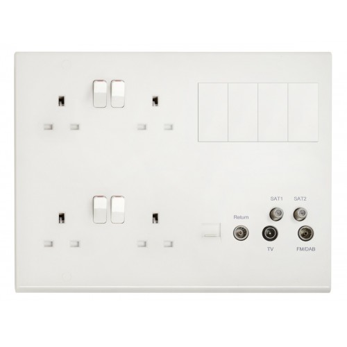 Deta S1987 Slimline White Moulded White Moulded Multimedia Lounge Plate