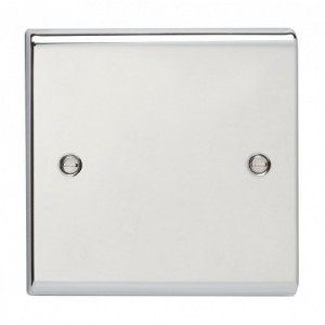 Deta SD1200CH Slimline Decor Chrome Screwed 1 Gang Blank Plate