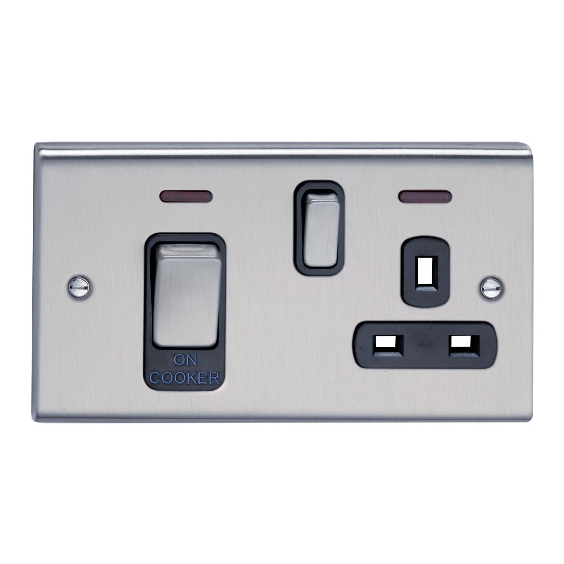 Deta SD1302PSSB Slimline Decor Stainless Steel Screwed Double Pole Cooker Control Unit With Main