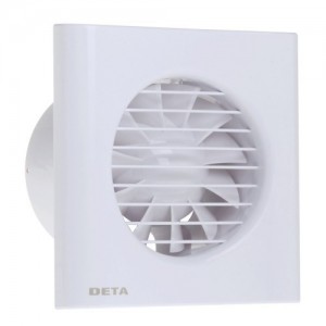 Deta 4601 White Single Speed Axial Extractor Fan With Adjustable Timer IPX4 240V Height: 150mm | Width: 150mm | Spigot DiaØ : 100mm