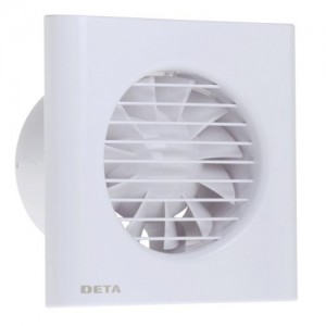 Deta 4603 White Single Speed Axial Extractor Fan With Humidistat & Adjustable Timer IPX4 240V Height: 150mm | Width: 150mm | Spigot DiaØ : 100mm