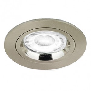 Aurora Lighting EN-DLM356SN EDLMPro Satin Nickel Aluminium Fixed Lock Ring GU10 Downlight - Requires Lamp IP20 50W GU10 240V DiaØ: 80mm | Cut-Out: 70mm | Recess Depth: 115mm