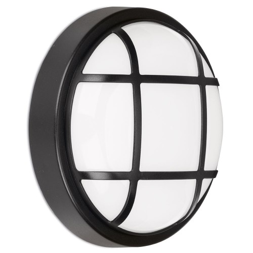 Aurora Lighting EN-BZG120BLK Utilite Black Polycarbonate Round Grille Bezel For EN-BH120/40 LED Bulkhead DiaØ: 221mm