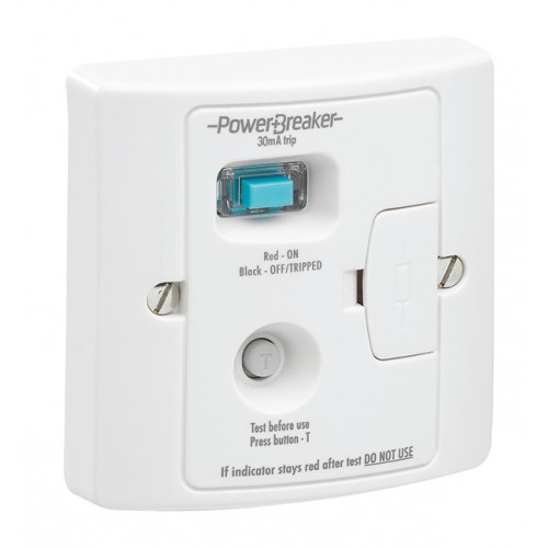 Greenbrook Electrical H92WPAAN-C PowerBreaker White Fused c/w RCD Connection Unit Active 13A 30mA