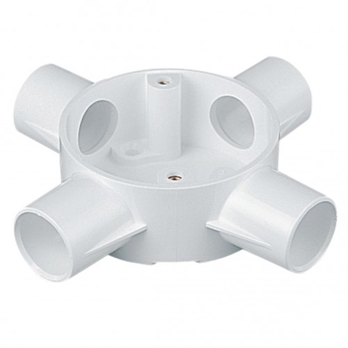 Marshall Tufflex 3MRB6WH  White PVC Intersection 4 Way Circular Box  25mm