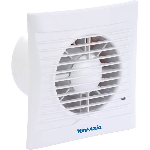 Vent-Axia 454055 Silhouette White Silhouette 100B Panel Axial Fan Extractor 1Speed c/w Shutter & Neon 100mm