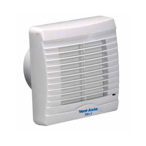 Vent-Axia 258312 VA100 SELV 12 White VA100SVXH12 Axial Extractor c/w Fan Stat & Shutter 100mm