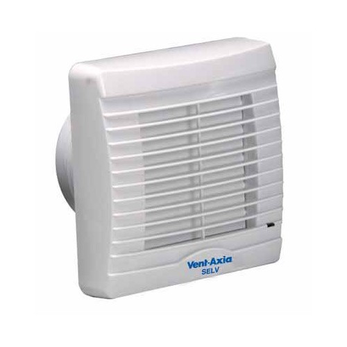 Vent-Axia 258512 VA100 SELV 12 White VA100SVXHT12 Axial Extractor Fan c/w Stat Timer & Shutter 100mm