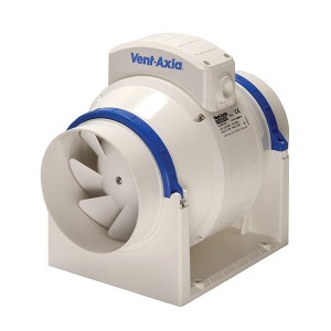 Vent-Axia 17104020 ACM Grey ACM100T In-Line Mixed Flow & Timer Fan  100mm