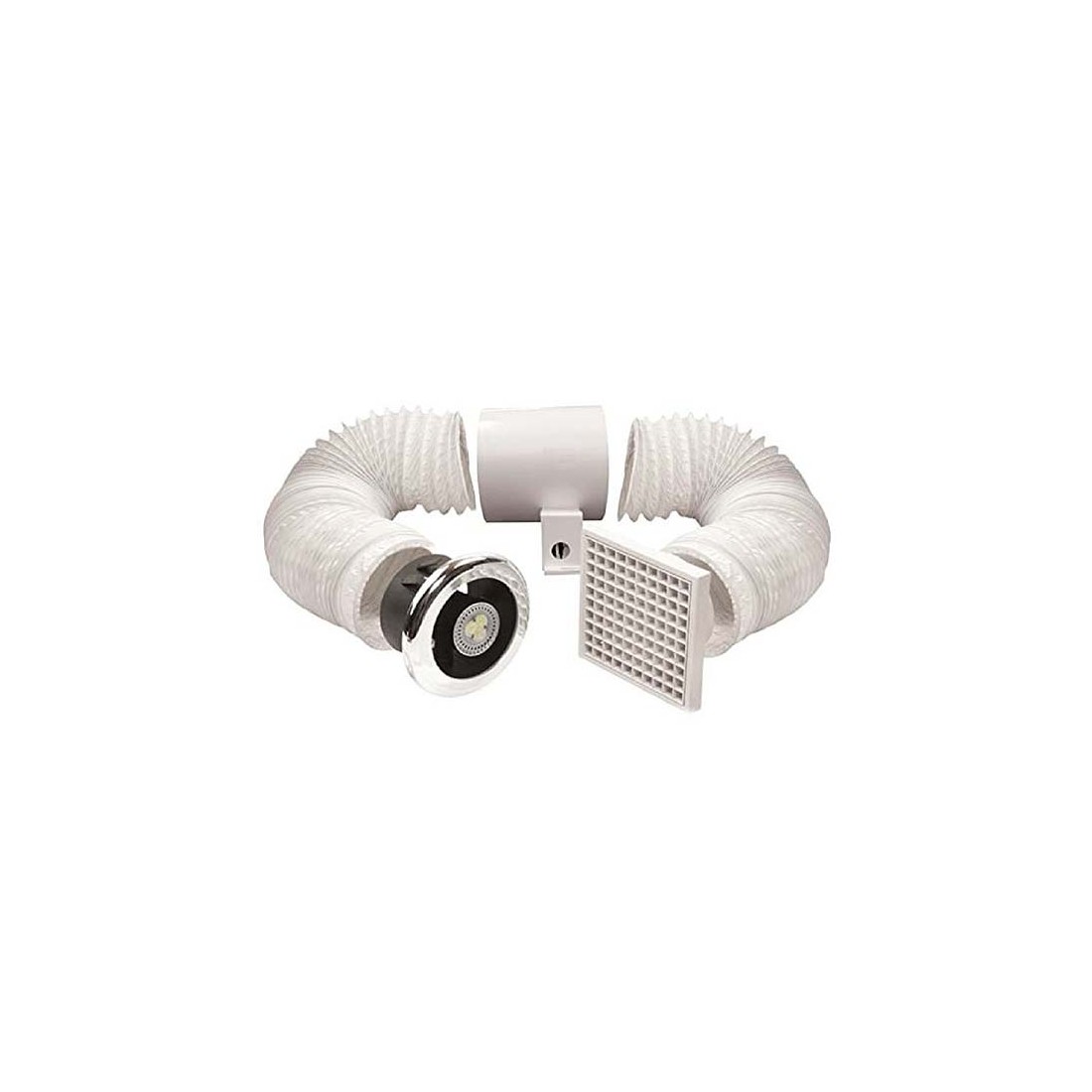 Manrose LEDSLKTC LED Showerlite Timer Kit With ID100T InLine Fan, LED